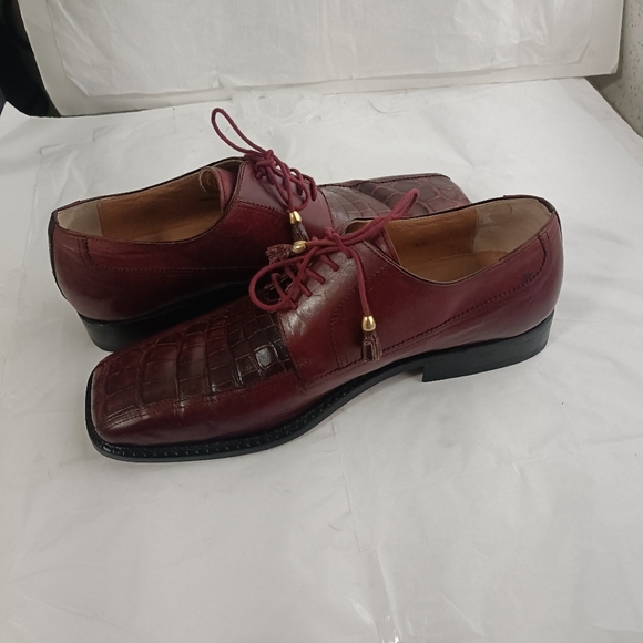 David Eden Crocodile alligator Derby Oxfords men's size 9.5M - Picture 11 of 16